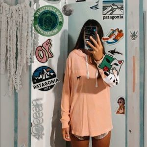 long sleeved hooded shirt